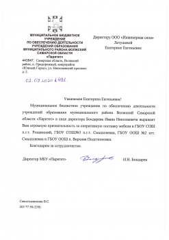 Отзыв от «Паритет»